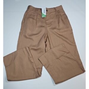 Lands' End Womens Tan Wide Leg High Rise‎ Lyocell Pants Size 12 NWT